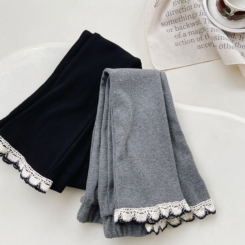 Dječje tajice Ležerne hlače Djevojčice Meke i visoke elastične hlače Djevojačke pletene široke hlače Jesen 2023. Moderne dječje hlače