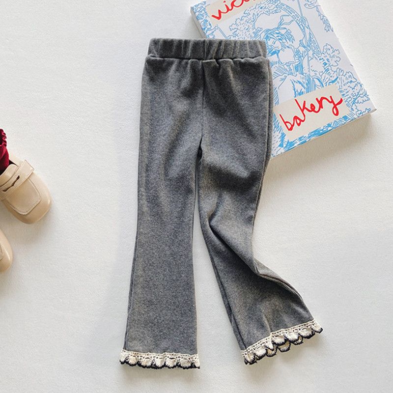 Dječje tajice Ležerne hlače Djevojčice Meke i visoke elastične hlače Djevojačke pletene široke hlače Jesen 2023. Moderne dječje hlače
