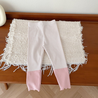 Μόδα φθινοπωρινό παντελόνι για κορίτσια 0-4 χρονών Διακεκριμένο ριγέ συνονθύλευμα κολάν Παντελόνι Capris Παιδικά ρούχα