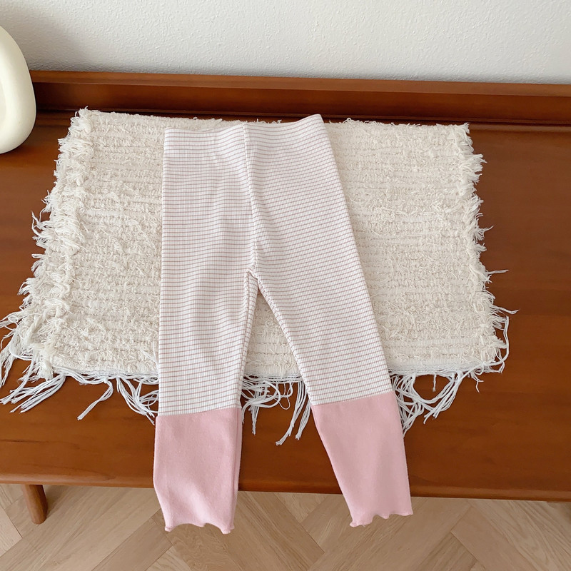 Μόδα φθινοπωρινό παντελόνι για κορίτσια 0-4 χρονών Διακεκριμένο ριγέ συνονθύλευμα κολάν Παντελόνι Capris Παιδικά ρούχα