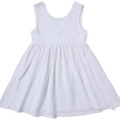 Ljetna haljina za djevojčice od pamučnog lana Jednobojne dječje haljine za zabavu u korejskom stilu 1-5 godina Haljina princeze za djevojčice