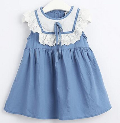 Ljetna haljina za djevojčice od pamučnog lana Jednobojne dječje haljine za zabavu u korejskom stilu 1-5 godina Haljina princeze za djevojčice