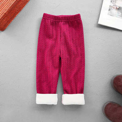 Lasteriided Sügistalv Baby Girls Plus Velvet Säärised Tüdrukud Kootud Elastsus Pakse soojad Püksid Lastele Püksid