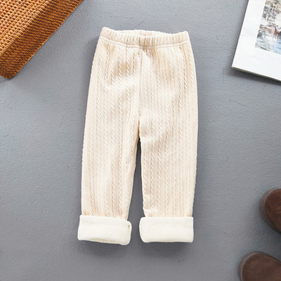 Lasteriided Sügistalv Baby Girls Plus Velvet Säärised Tüdrukud Kootud Elastsus Pakse soojad Püksid Lastele Püksid