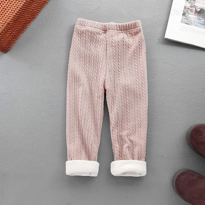 Lasteriided Sügistalv Baby Girls Plus Velvet Säärised Tüdrukud Kootud Elastsus Pakse soojad Püksid Lastele Püksid