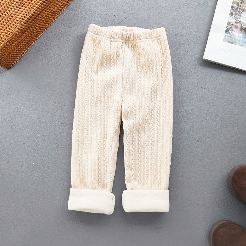 Lasteriided Sügistalv Baby Girls Plus Velvet Säärised Tüdrukud Kootud Elastsus Pakse soojad Püksid Lastele Püksid