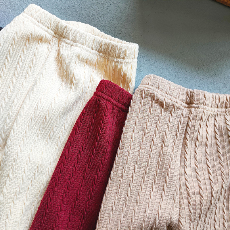 Lasteriided Sügistalv Baby Girls Plus Velvet Säärised Tüdrukud Kootud Elastsus Pakse soojad Püksid Lastele Püksid