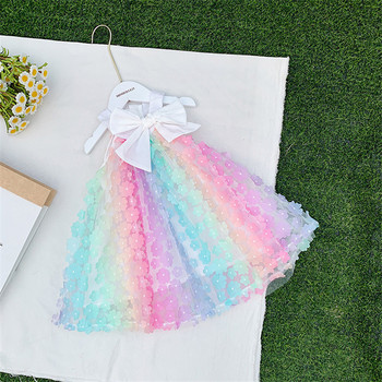 Princess Flowers Φόρεμα Rainbow Kids Girl Birthday Party Birthle Dress 3-7 Years