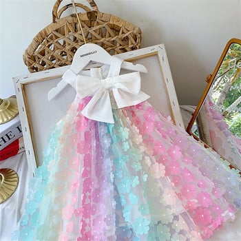 Princess Flowers Φόρεμα Rainbow Kids Girl Birthday Party Birthle Dress 3-7 Years