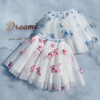 2-12Y Cute Butterfly Baby Girl Φούστα Tutu Mesh Ball gown Φούστες Tulle Princess Party Dance Ballet Faldas Παιδικά ρούχα