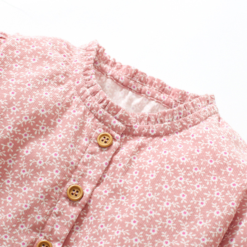 2023 Novo za djecu Haljine za djevojčice s cvjetnim princezama Gumbi za vezenje Dječja odjeća Jesensko proljeće Kostim za bebe Rođendanska haljina