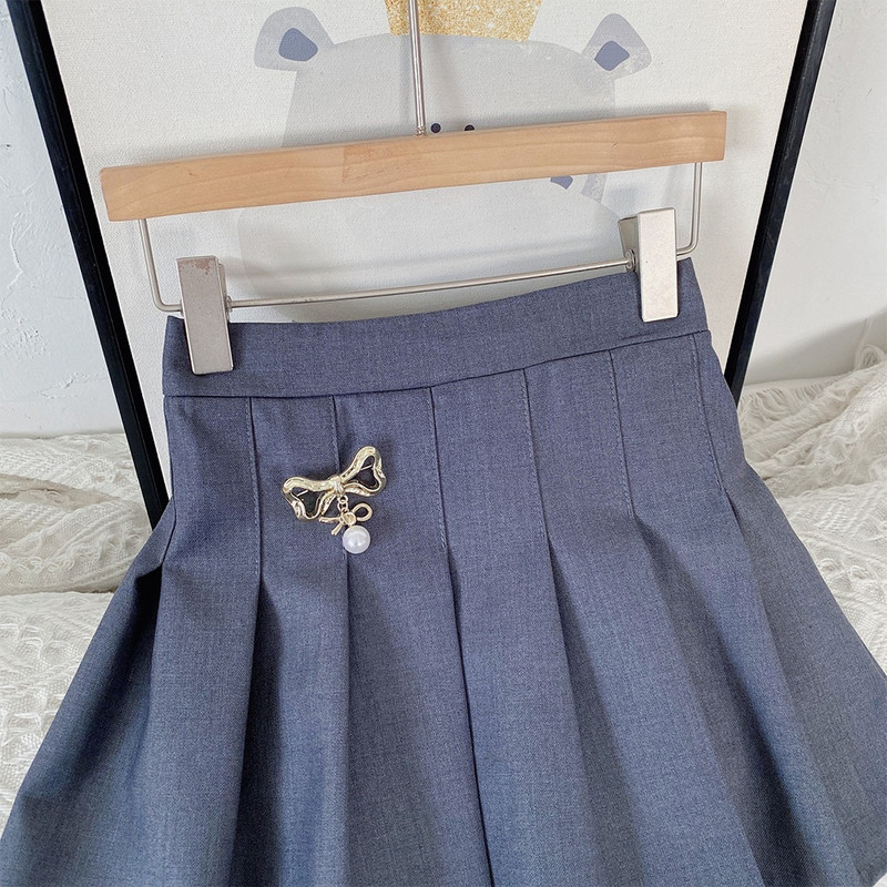 Korea New Korea Suknja za djevojčice Dječja mašna Plisirane suknje Studentska školska uniforma Kratka suknja Proljeće Ljeto 2-7Y Dječja odjeća