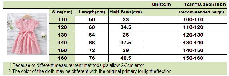 Ljetna haljina, dječja odjeća, slatka haljina za djevojčice, prugasta mašna s printom, kratki rukavi, remen do koljena, odjevne kombinacije A-kroja od 2 do 12 godina