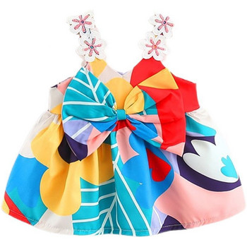 Καλοκαιρινή κορεατική μόδα 2023 Χαριτωμένο vintage κοριτσίστικα φόρεμα Kawaii Anime κινουμένων σχεδίων αισθητικής Γλυκό κομψό, κομψό λουλούδια Παιδικά ρούχα
