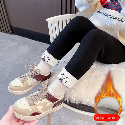 NOVE Modne zimske tople tajice za djevojčice Jednodijelne baršunaste hlače za djevojčice Hlače medvjedića Dječje rastezljive hlače 2-8 godina