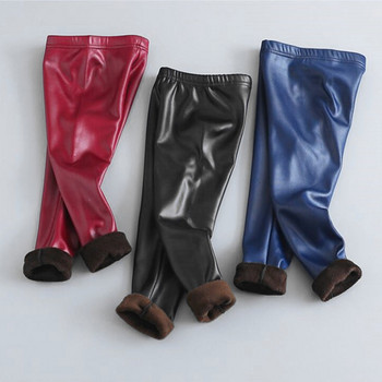 Детски панталони Момичета Удебелен чорапогащник с еластична талия Бебешки черни сини червени модни клинове Детски топли долнища Зимни панталони 3-10T