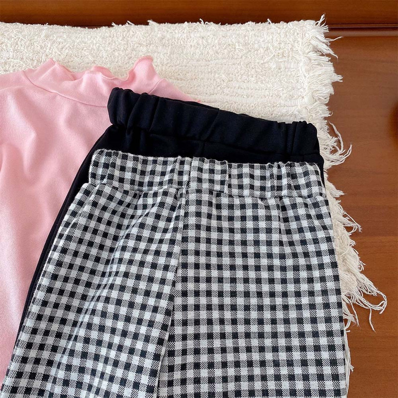 Dječje hlače za djevojčice Ležerne karirane čizmice Dječja odjeća Proljeće jesen Školske hlače za malu djecu