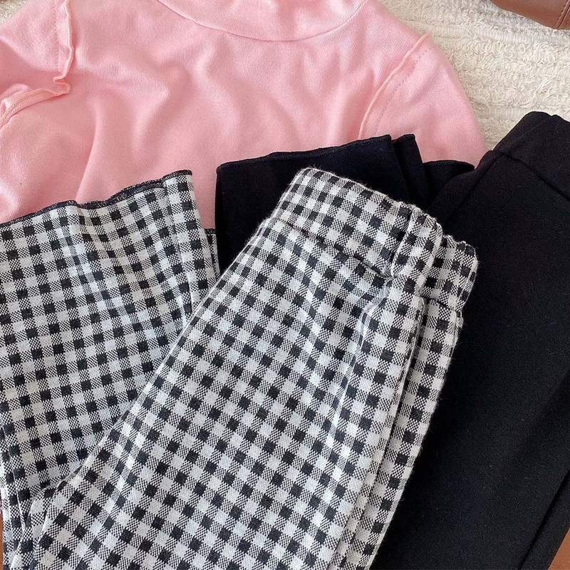 Dječje hlače za djevojčice Ležerne karirane čizmice Dječja odjeća Proljeće jesen Školske hlače za malu djecu