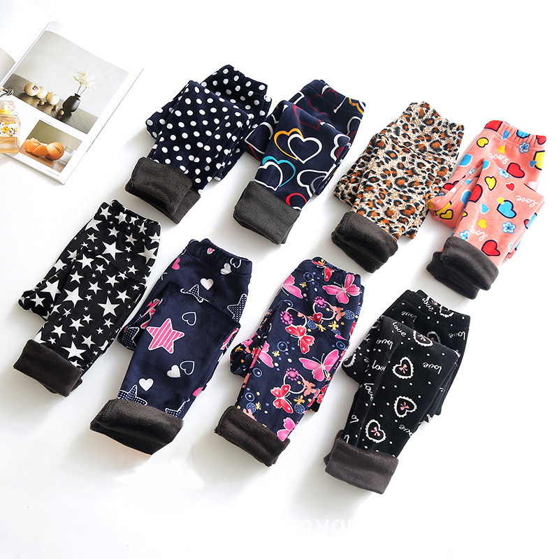 FINEPAT Toamnă Iarnă Groși Copii Fete Pantaloni Fluture Leopard Imprimare Subțire Toddler Fata Jambiere Călzi Pantaloni Copii