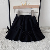 Proljetne suknje za djevojčice Nove univerzalne plisirane kilo hlače Dječja jesenska suknja sa sigurnosnim hlačama iznutra Dječje suknje s mašnama i naljepnicama