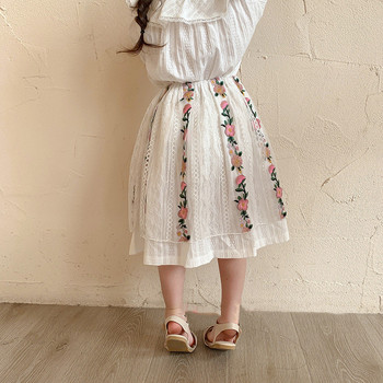 2021 Καλοκαίρι μωρό κορίτσια πριγκίπισσες φούστες Κέντημα floral κορεατικό στυλ Παιδικές βαμβακερές φούστες