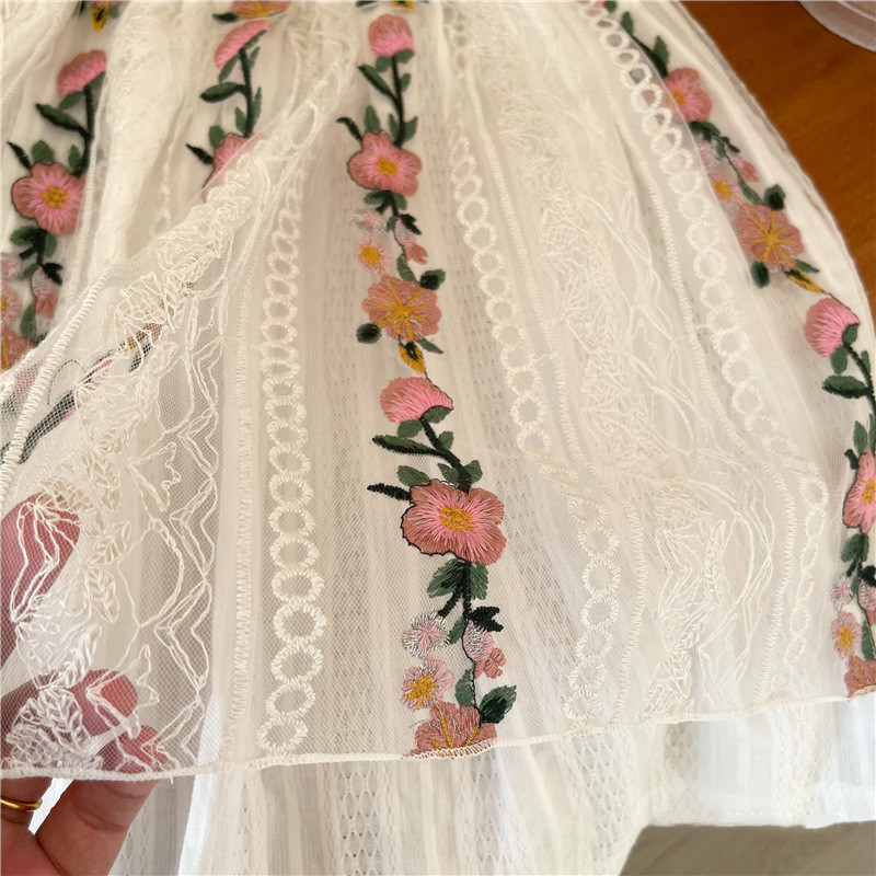 2021. aasta suve beebitüdrukute printsessi seelikud, tikandid, lillelised Korea stiilis väikelapsed, puuvillased seelikud