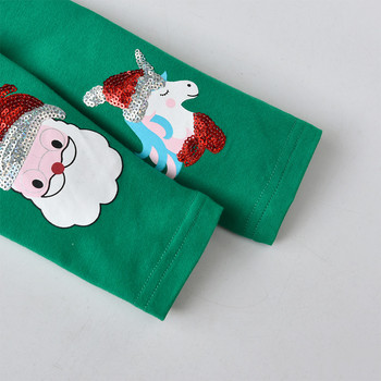 VIKITA Детски Коледен новогодишен подарък Клин Панталон с молив за момичета с пайети Детски зелени панталони Детски дрехи