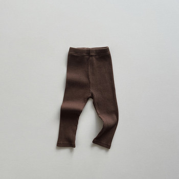 Есенни детски клинове 2023 Едноцветни тесни панталони на райета за момичета Еластични панталони за момиче