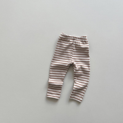 Jesenske dječje tajice 2023. Jednobojne prugaste uske hlače za djevojčice Rastezljive hlače za djevojčice