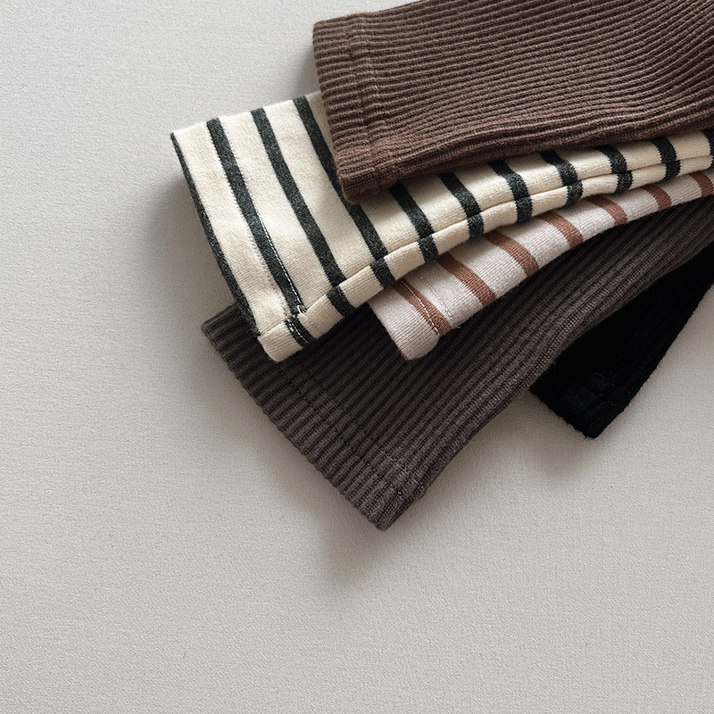 Jesenske dječje tajice 2023. Jednobojne prugaste uske hlače za djevojčice Rastezljive hlače za djevojčice