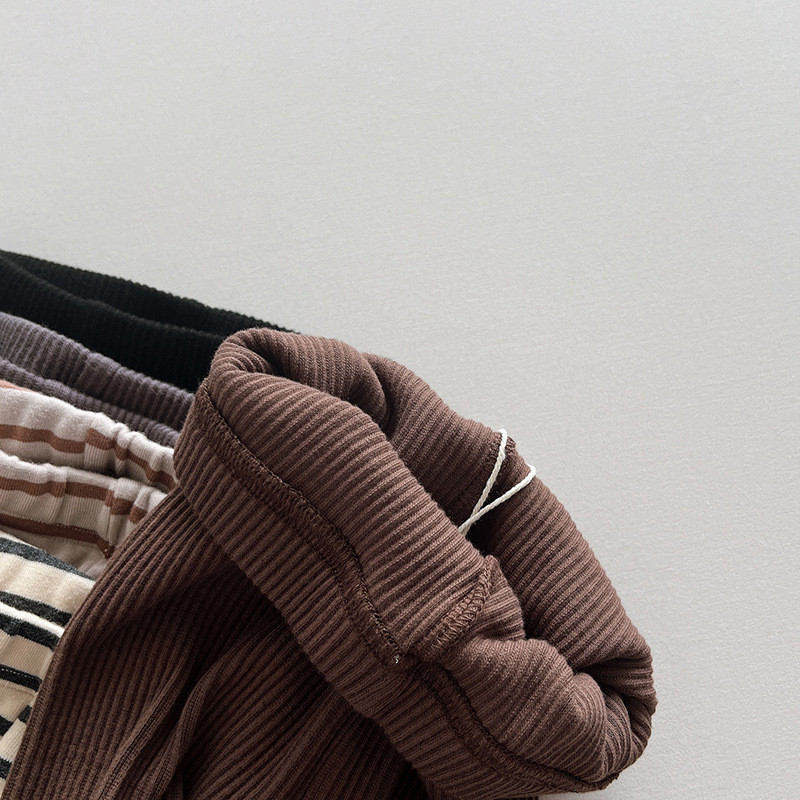 Jesenske dječje tajice 2023. Jednobojne prugaste uske hlače za djevojčice Rastezljive hlače za djevojčice