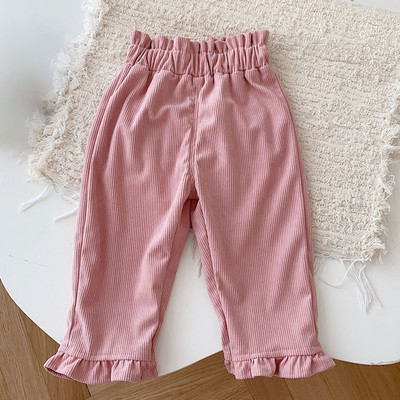 Laste sügisriided tüdrukud püksid ühevärvilised velvetist moerõivad imikute ja väikelaste rõivad koolilaste püksid