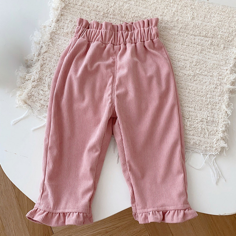 Laste sügisriided tüdrukud püksid ühevärvilised velvetist moerõivad imikute ja väikelaste rõivad koolilaste püksid