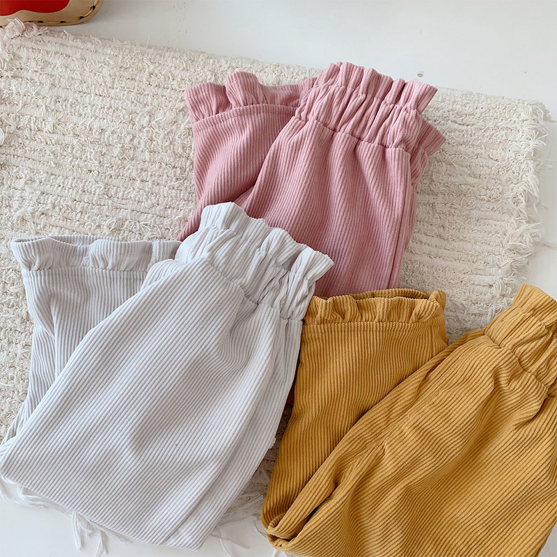 Laste sügisriided tüdrukud püksid ühevärvilised velvetist moerõivad imikute ja väikelaste rõivad koolilaste püksid