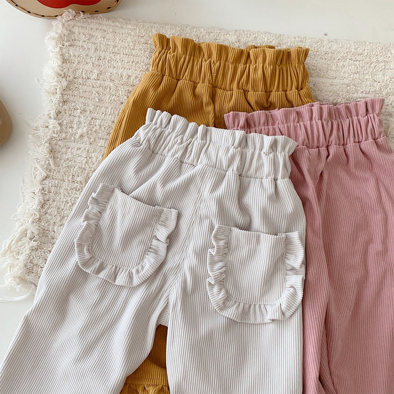 Laste sügisriided tüdrukud püksid ühevärvilised velvetist moerõivad imikute ja väikelaste rõivad koolilaste püksid