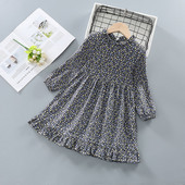 3 5 8Y Dječja haljina za djevojčice Dječja odjeća Proljetna i jesenska haljina A kroja Dječje cvjetne pamučne haljine princeza dugih rukava