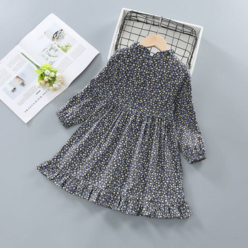 3 5 8Y Παιδικό φόρεμα για κορίτσια Παιδικά ρούχα άνοιξη και φθινόπωρο Φόρεμα σε γραμμή Α Παιδικά λουλουδάτα βαμβακερά μακρυμάνικα πριγκίπισσα φορέματα