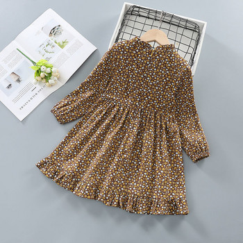 3 5 8Y Παιδικό φόρεμα για κορίτσια Παιδικά ρούχα άνοιξη και φθινόπωρο Φόρεμα σε γραμμή Α Παιδικά λουλουδάτα βαμβακερά μακρυμάνικα πριγκίπισσα φορέματα