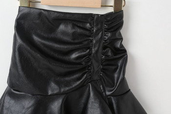 Παιδικές κοριτσίστικες μαύρες δερμάτινες φούστες PU 2022 Νέα άφιξη Ανοιξιάτικα φθινοπωρινά ρούχα Βρεφικά κοριτσίστικα φούστες με βολάν Πριγκίπισσα φούστα χορού