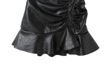 Παιδικές κοριτσίστικες μαύρες δερμάτινες φούστες PU 2022 Νέα άφιξη Ανοιξιάτικα φθινοπωρινά ρούχα Βρεφικά κοριτσίστικα φούστες με βολάν Πριγκίπισσα φούστα χορού