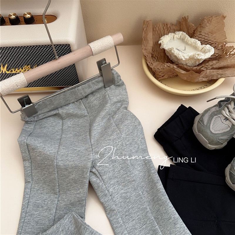 Tüdrukute püksid Kevad ja sügis Tüdrukute püksid, ühevärvilised pilud, vabaaja püksid, lasteriided