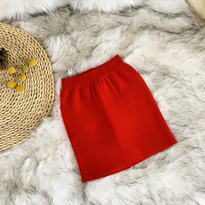 Dječja pletena pencil suknja za djevojčice 2022. Nova dječja crvena karirana suknja Dječje zimske pamučne suknje za djevojčice Suknja s točkastim printom na leđima