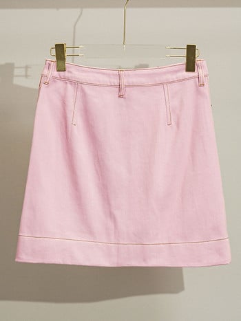 Παιδικές κοριτσίστικες ροζ λευκές φούστες ραφές Χρώμα ασυμμετρίας φούστες 2023 Νέα άφιξη Εφηβικές καλοκαιρινές καθημερινές φούστες Κορεάτικου στιλ