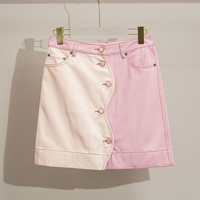 Laste tüdrukute roosad valged õmmeldud värvi asümmeetria seelikud 2023. aasta uustulnuk teismeliste tüdrukute suvised vabaaja seelikud Korea stiilis