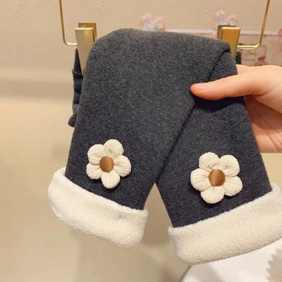 Koreja Zimska odjeća za djecu, djevojčice, slatke zvonarice, podebljane i od flisa za zagrijavanje, hlače za djevojčice Kawaii ležerne hlače