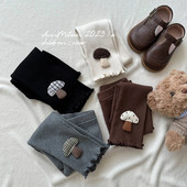 2023 Παιδικά κολάν για κορίτσια άνοιξη και φθινόπωρο Κορέα Κοριτσάκια χαριτωμένα κινούμενα σχέδια τρισδιάστατα κολάν μανιταριών Παιδικό παντελόνι Elastic Force