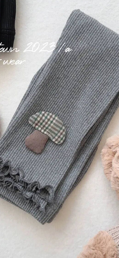 2023 Παιδικά κολάν για κορίτσια άνοιξη και φθινόπωρο Κορέα Κοριτσάκια χαριτωμένα κινούμενα σχέδια τρισδιάστατα κολάν μανιταριών Παιδικό παντελόνι Elastic Force