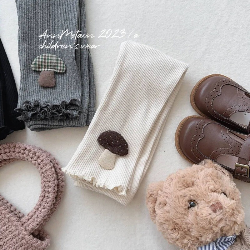 2023 Παιδικά κολάν για κορίτσια άνοιξη και φθινόπωρο Κορέα Κοριτσάκια χαριτωμένα κινούμενα σχέδια τρισδιάστατα κολάν μανιταριών Παιδικό παντελόνι Elastic Force