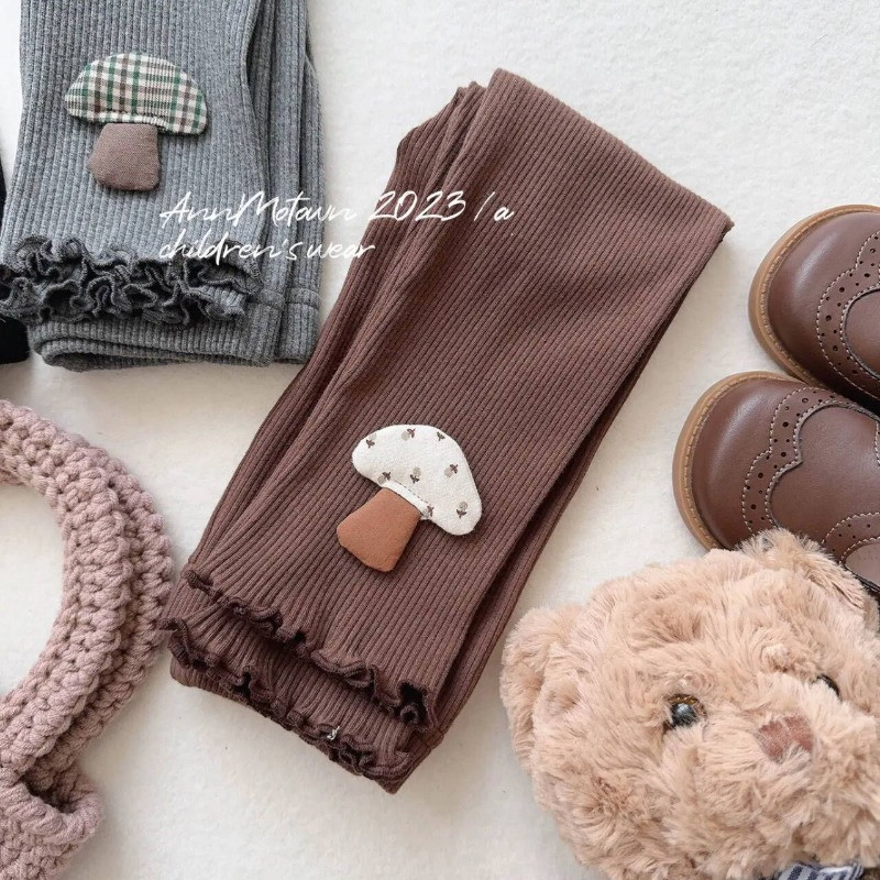 2023 Παιδικά κολάν για κορίτσια άνοιξη και φθινόπωρο Κορέα Κοριτσάκια χαριτωμένα κινούμενα σχέδια τρισδιάστατα κολάν μανιταριών Παιδικό παντελόνι Elastic Force