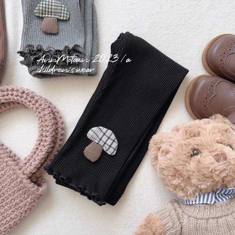 2023 Παιδικά κολάν για κορίτσια άνοιξη και φθινόπωρο Κορέα Κοριτσάκια χαριτωμένα κινούμενα σχέδια τρισδιάστατα κολάν μανιταριών Παιδικό παντελόνι Elastic Force